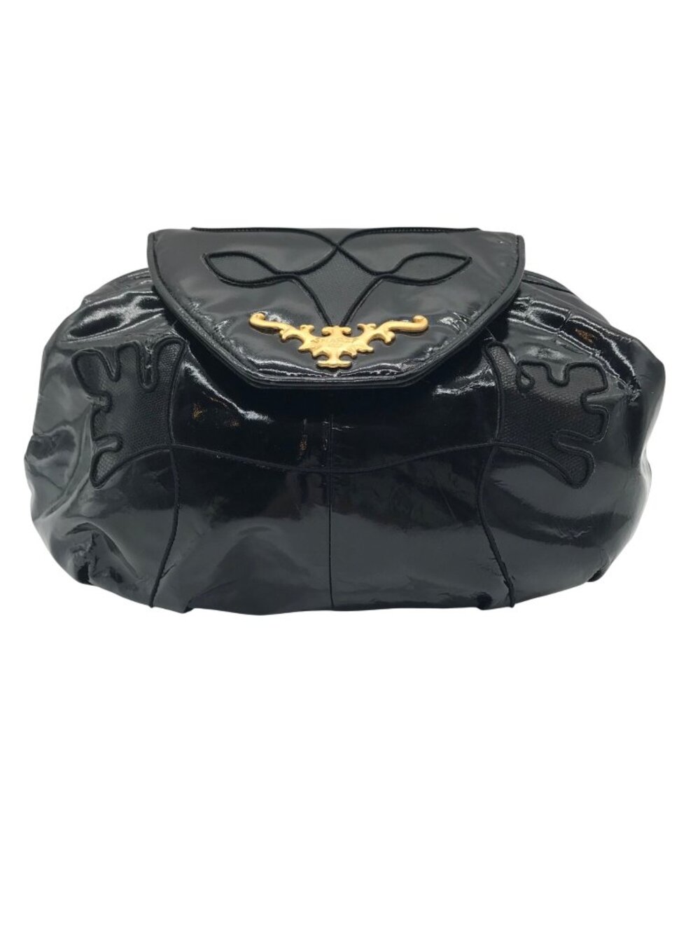 Sharif Black Faux Leather Shoulder Bag